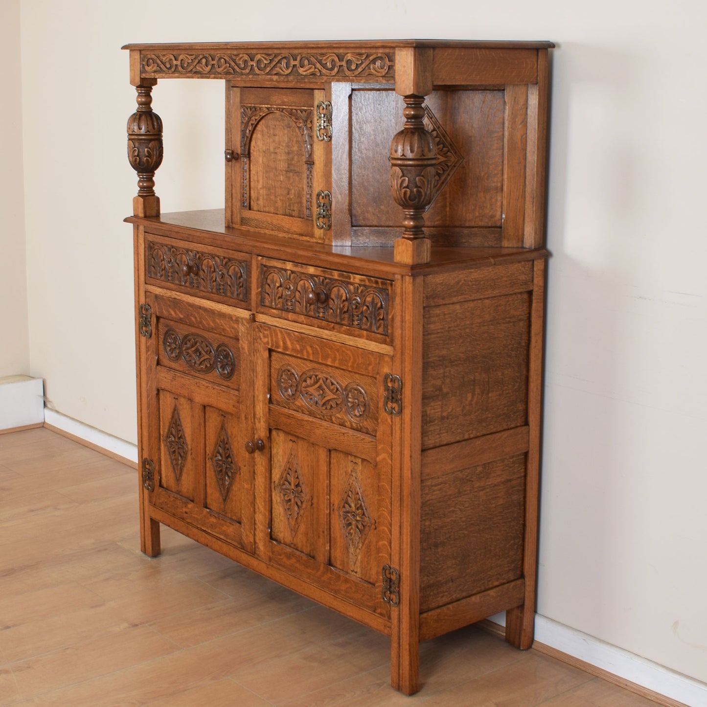 Vintage Oak Court Cabinet
