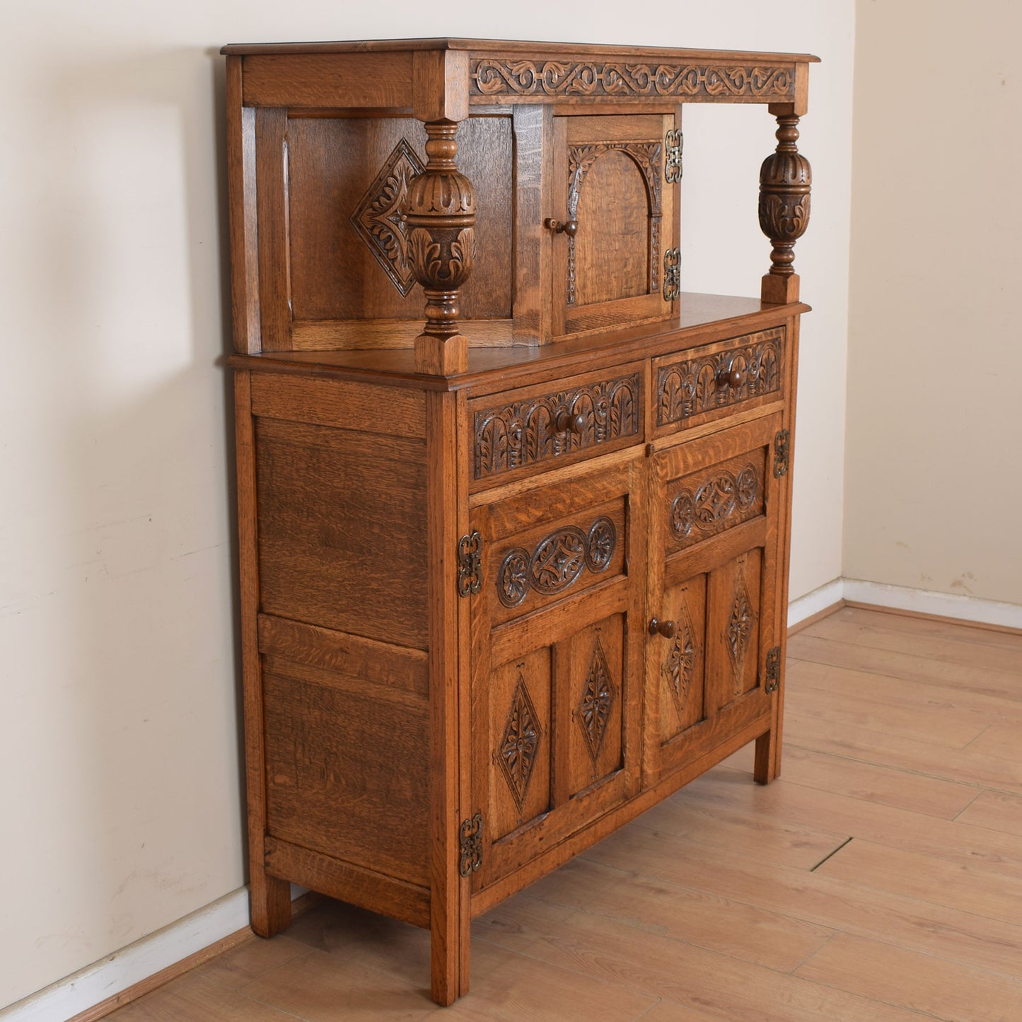 Vintage Oak Court Cabinet