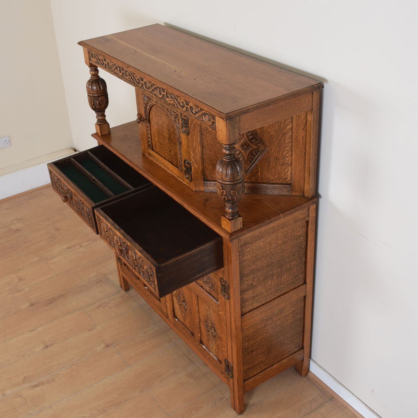 Vintage Oak Court Cabinet