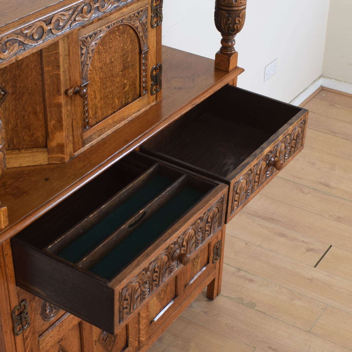 Vintage Oak Court Cabinet