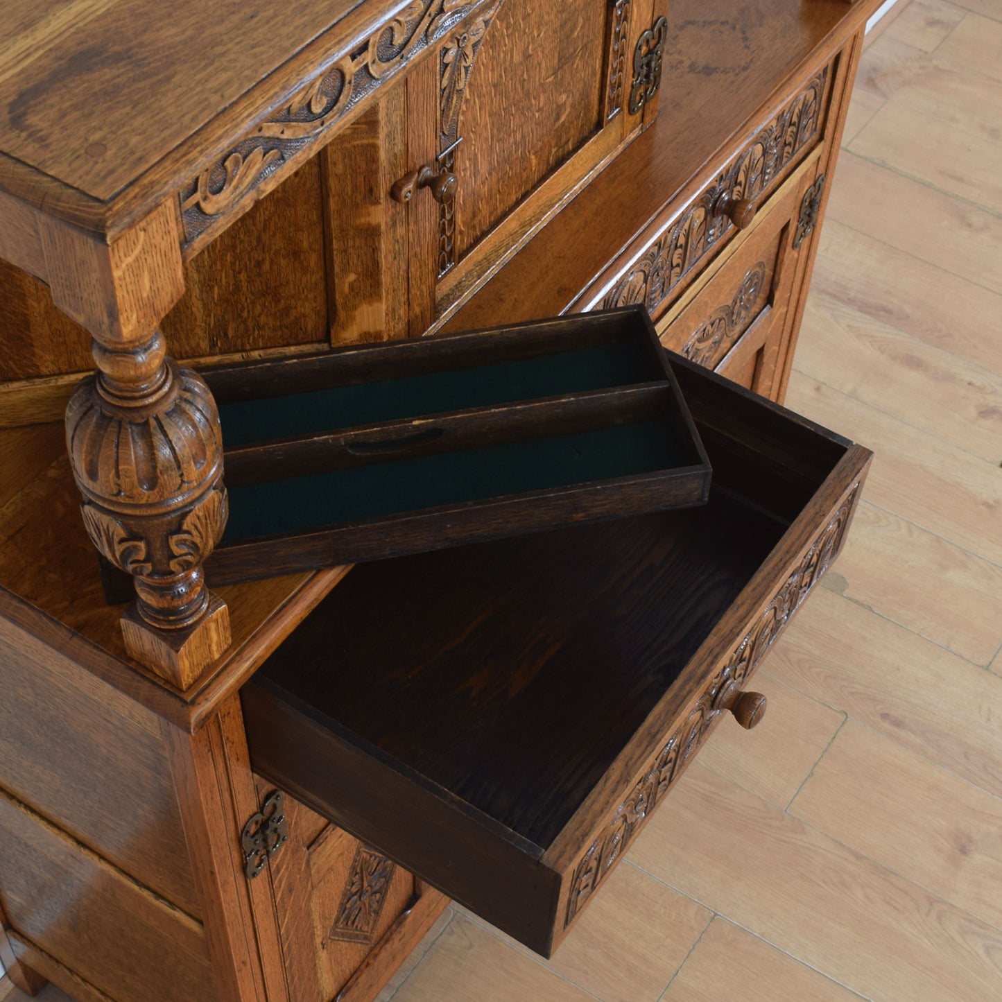 Vintage Oak Court Cabinet