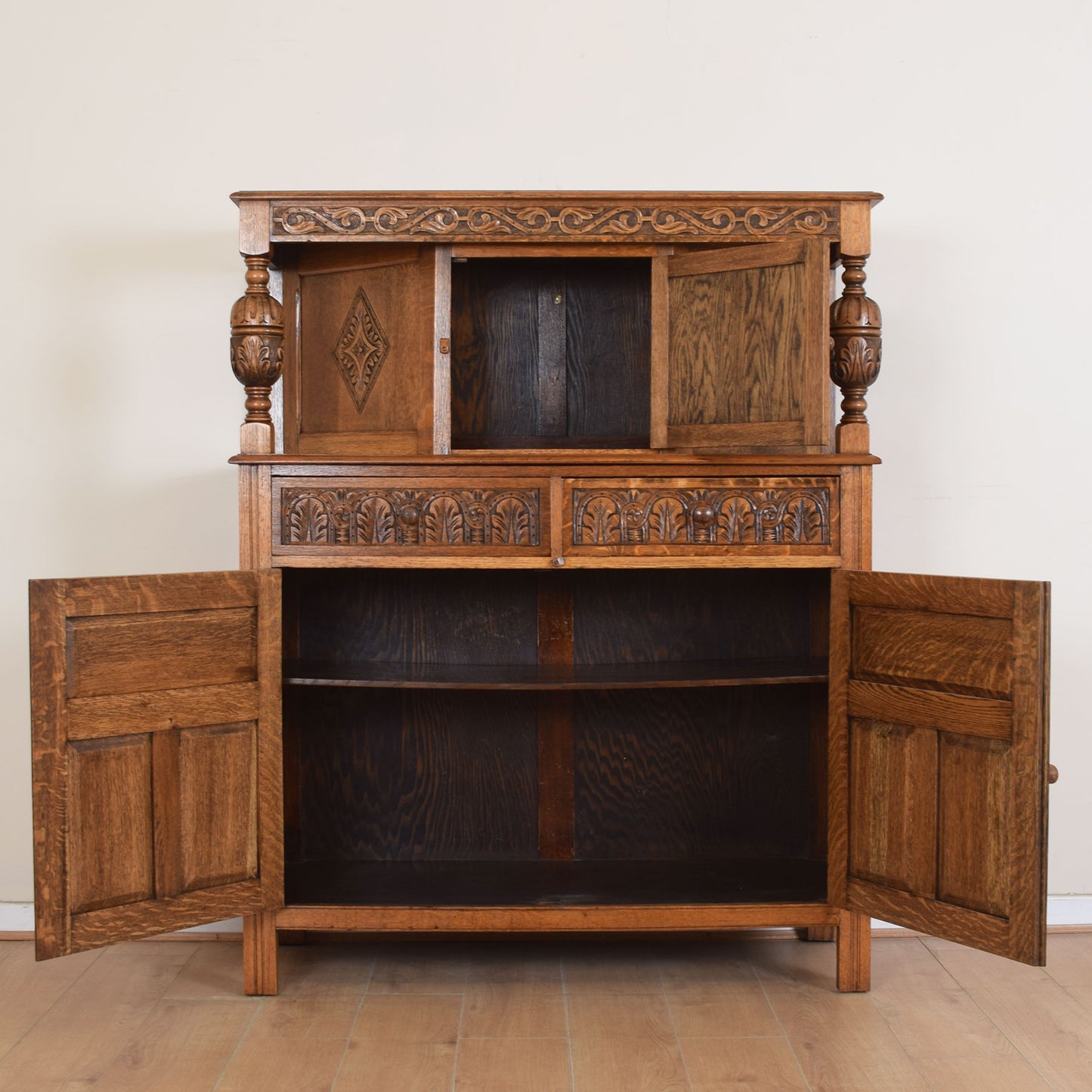 Vintage Oak Court Cabinet