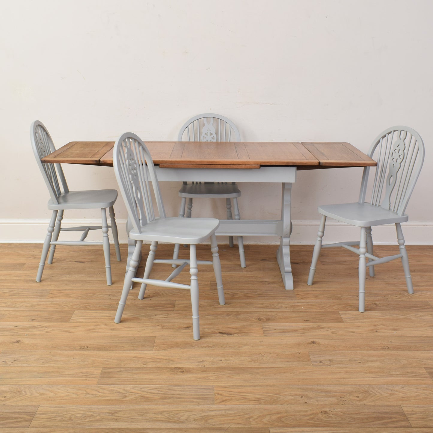 Painted Extendable Table And Four Chairs