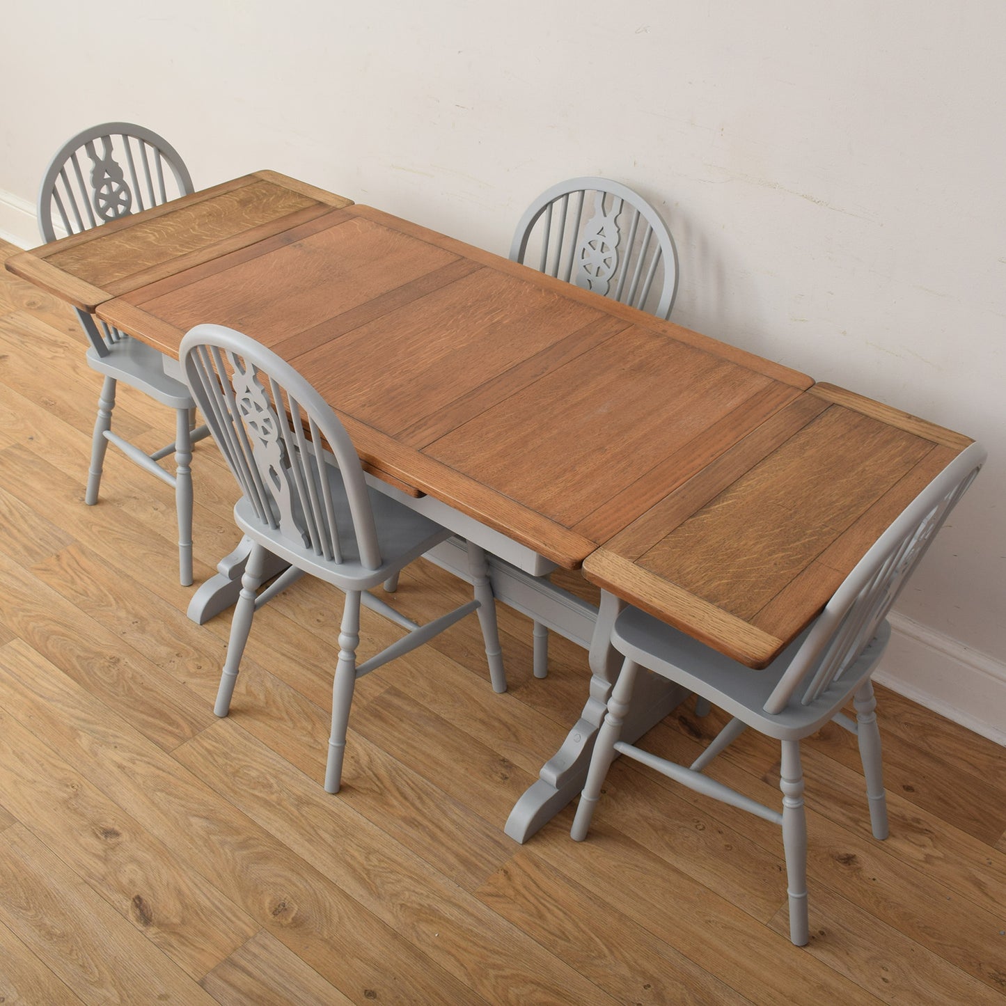 Painted Extendable Table And Four Chairs
