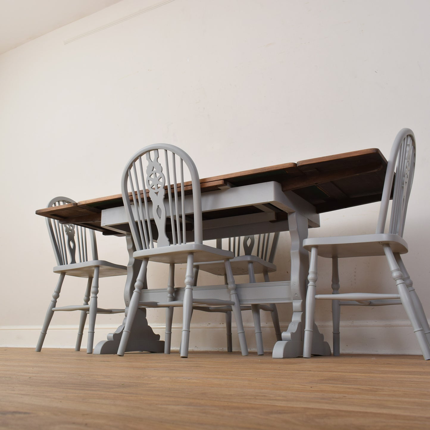 Painted Extendable Table And Four Chairs