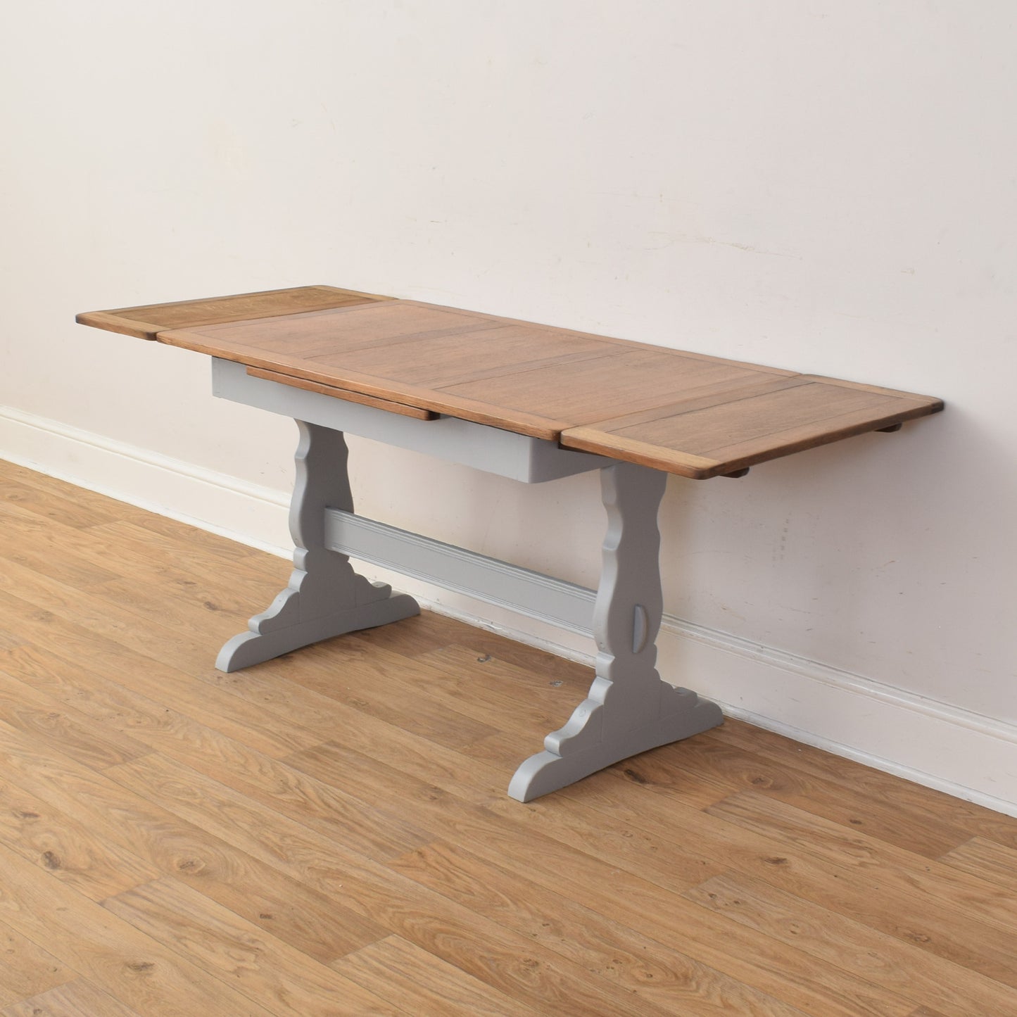 Painted Extendable Table And Four Chairs