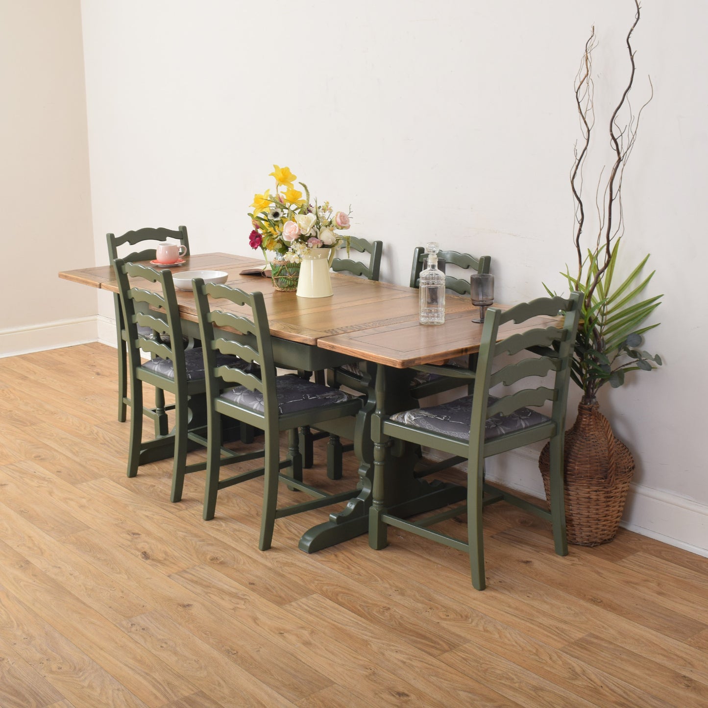 Painted Table And Six Chairs