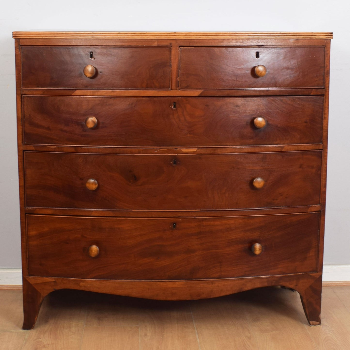 Bow-Fronted Mahogany Chest of Drawers