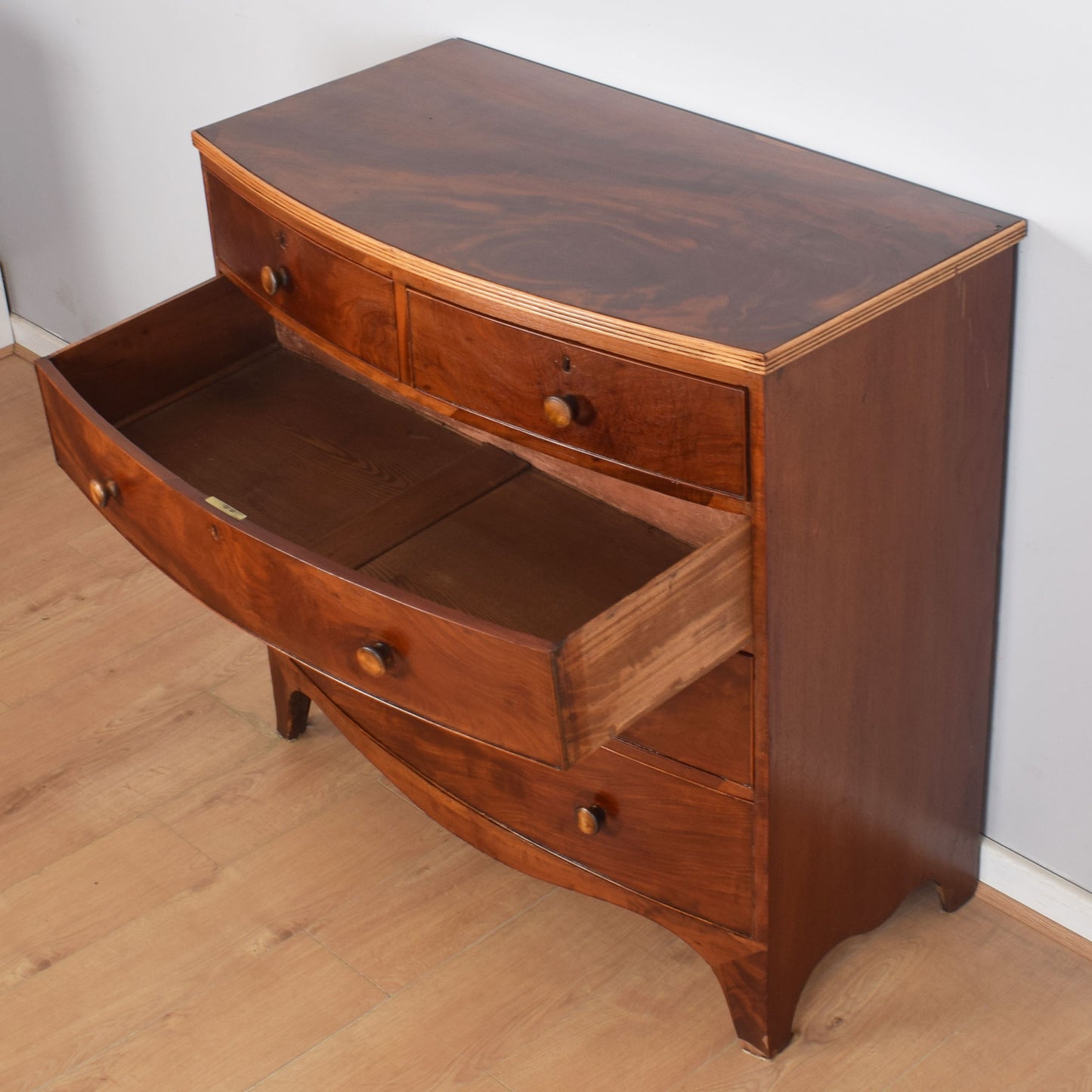 Bow-Fronted Mahogany Chest of Drawers