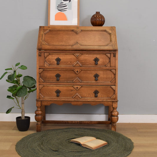 Restored Geometric Oak Bureau