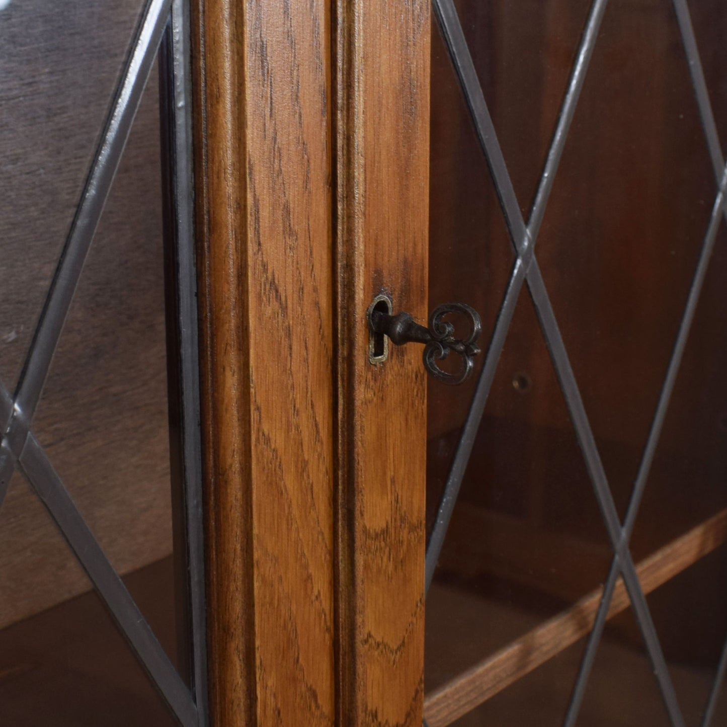 Oak Glazed Bureau Bookcase