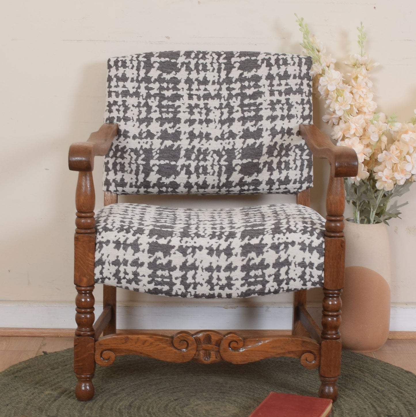 Upholstered Oak Childs Chair