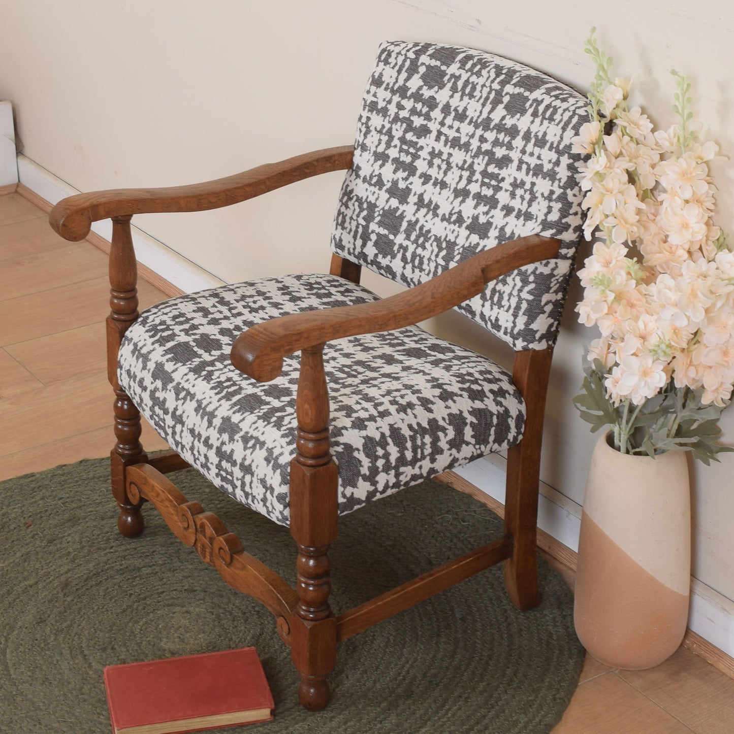 Upholstered Oak Childs Chair