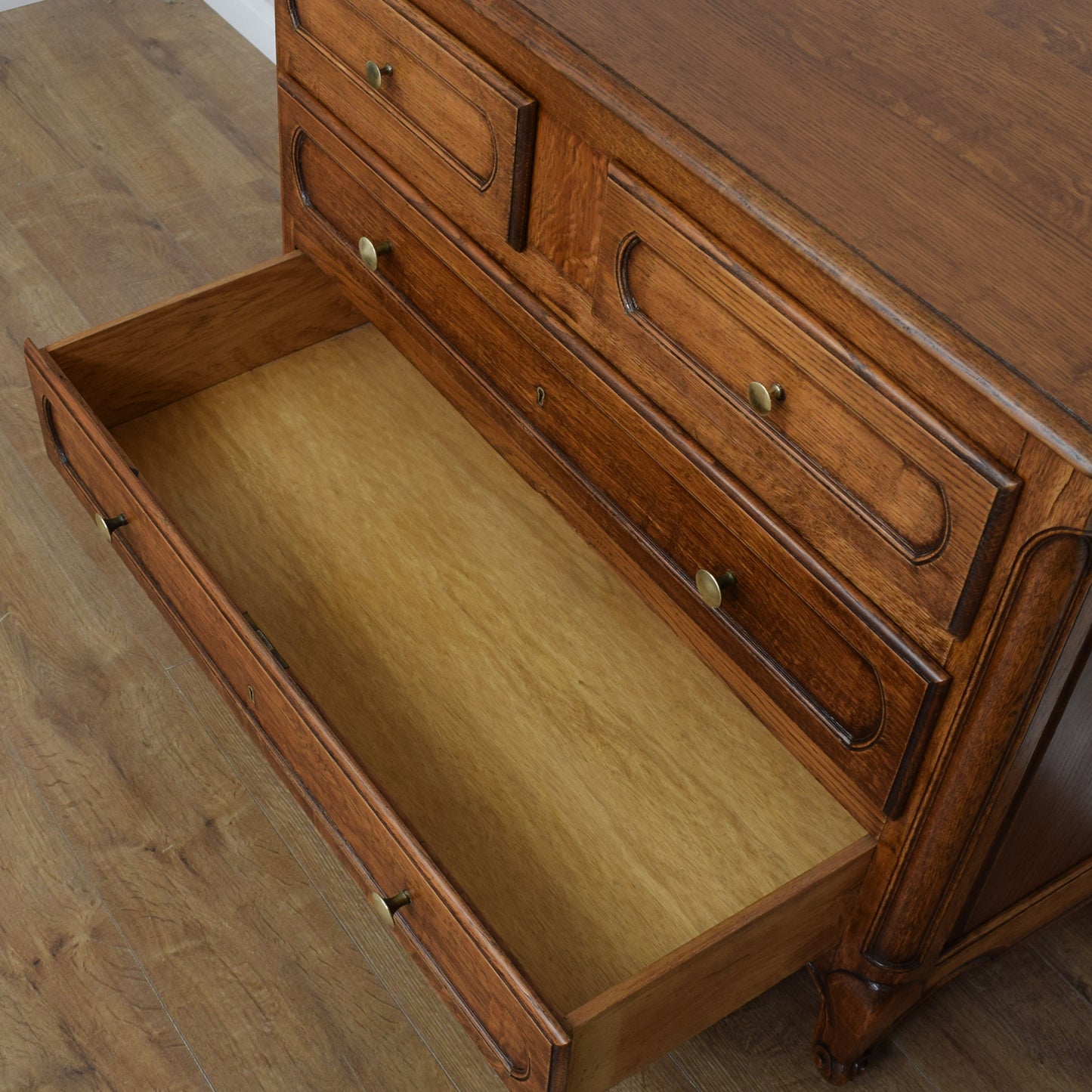 Solid Oak French Chest Of Drawers