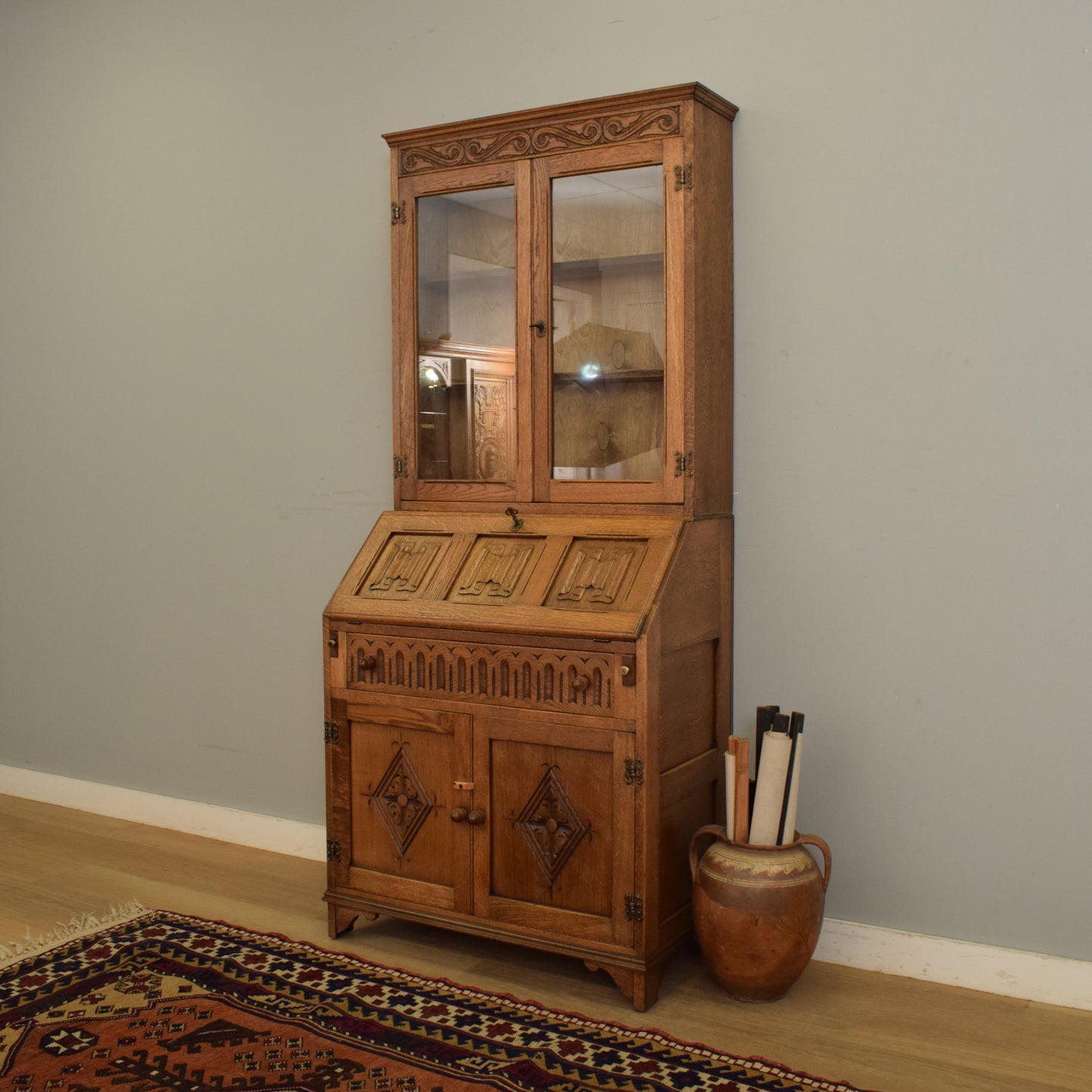 Oak Jaycee Bureau Bookcase