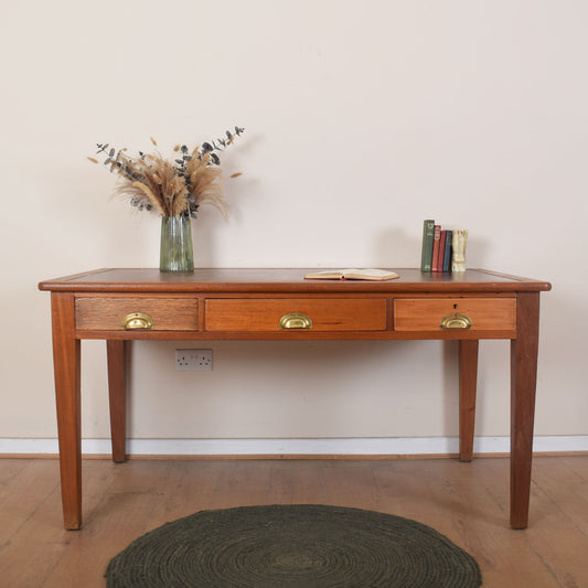 Leather Top Desk With Drawers