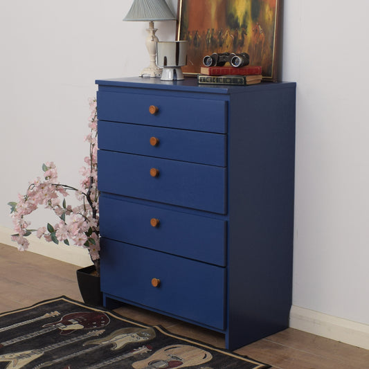 Painted Teak Veneer Chest of Drawers