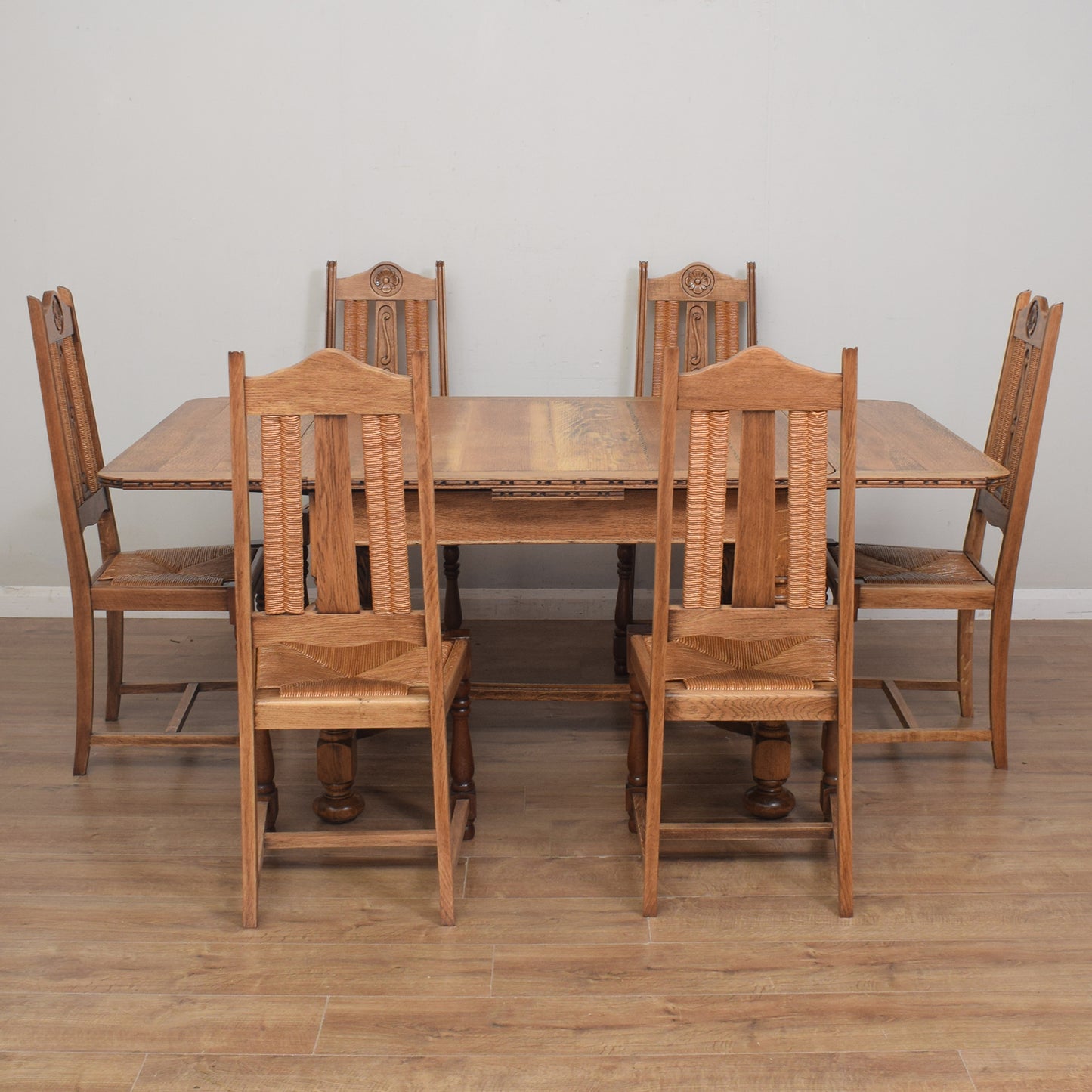 Restored Vintage Draw-Leaf Table And Four Chairs