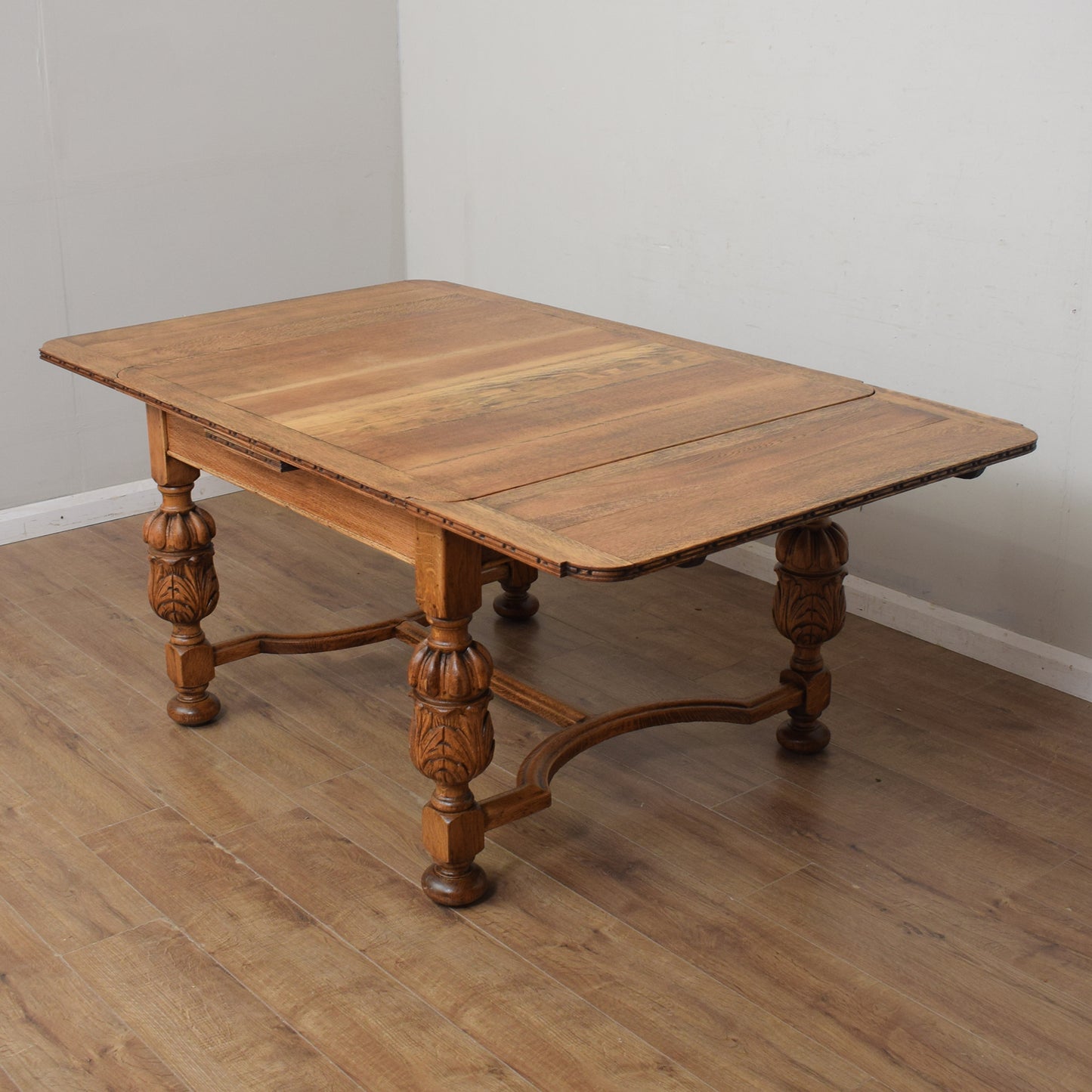 Restored Vintage Draw-Leaf Table And Four Chairs