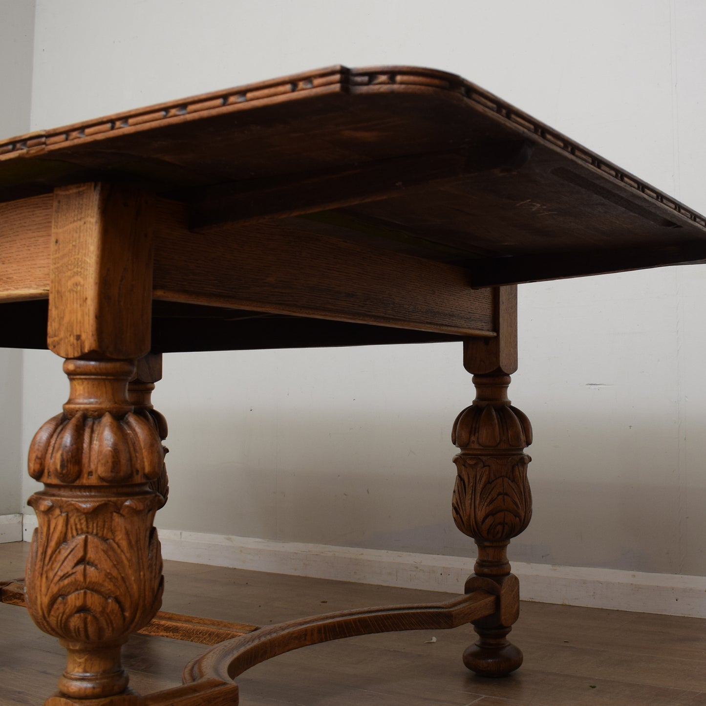 Restored Vintage Draw-Leaf Table And Four Chairs