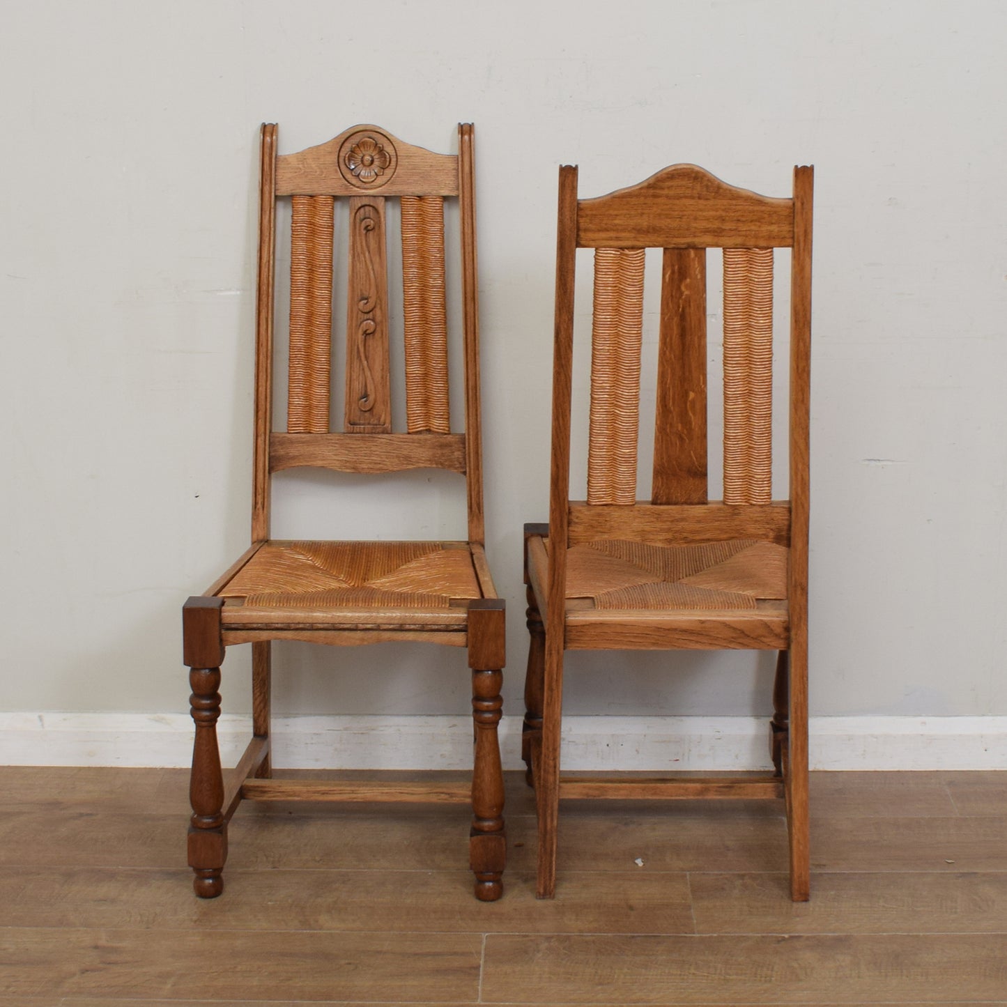 Restored Vintage Draw-Leaf Table And Four Chairs