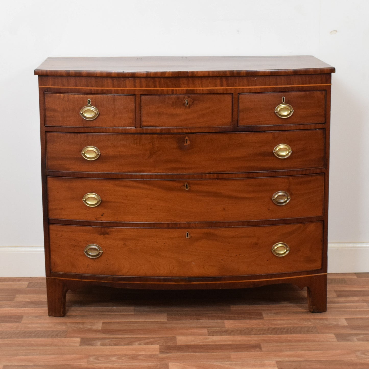 Rustic Bow Fronted Chest of Drawers