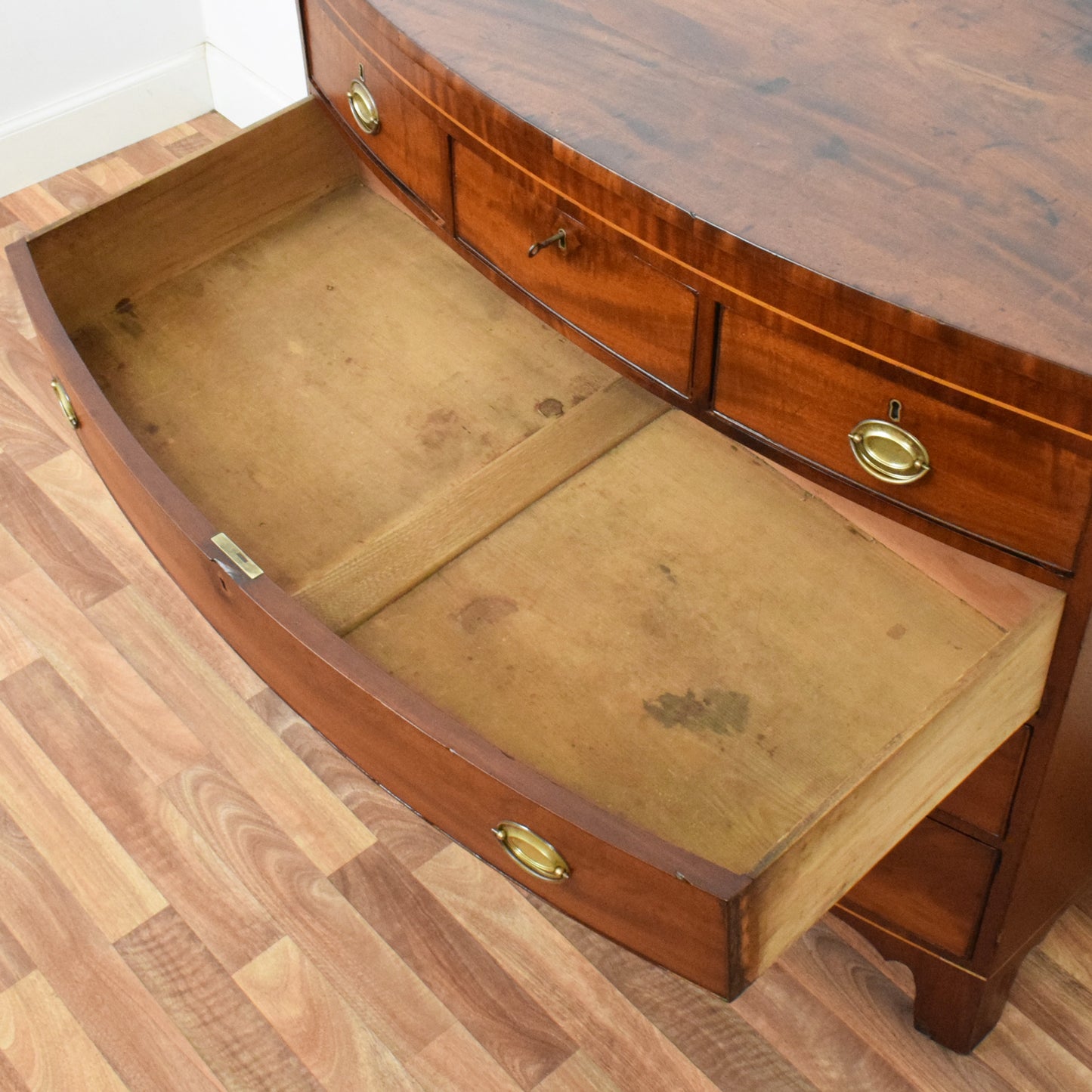Rustic Bow Fronted Chest of Drawers