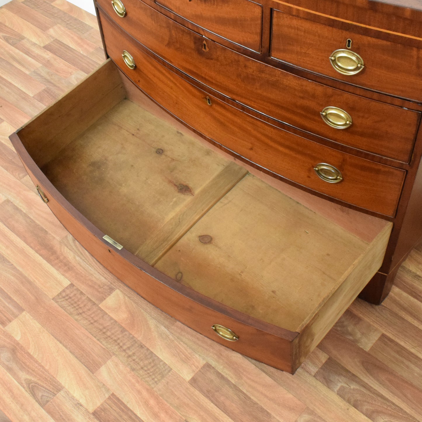 Rustic Bow Fronted Chest of Drawers