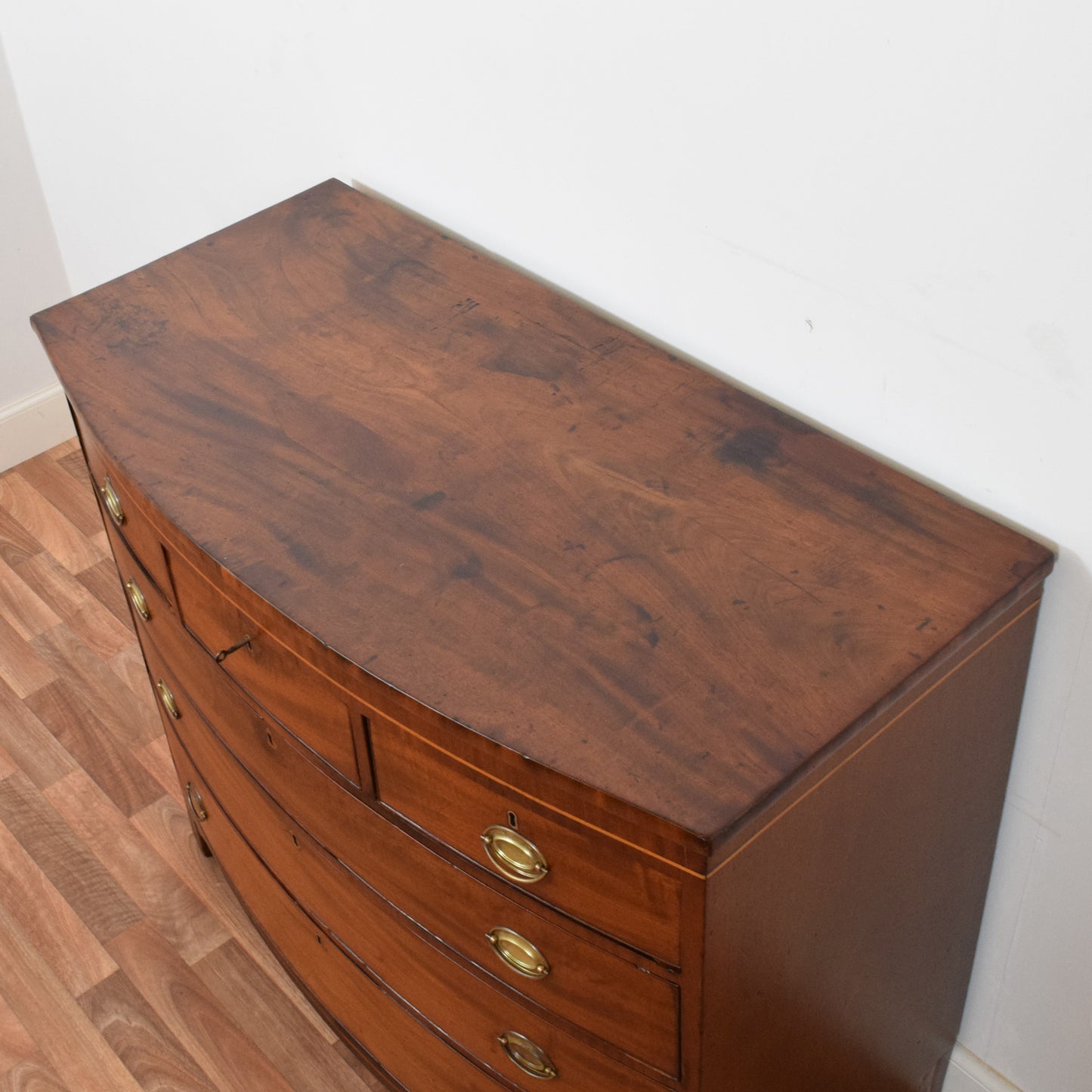 Rustic Bow Fronted Chest of Drawers