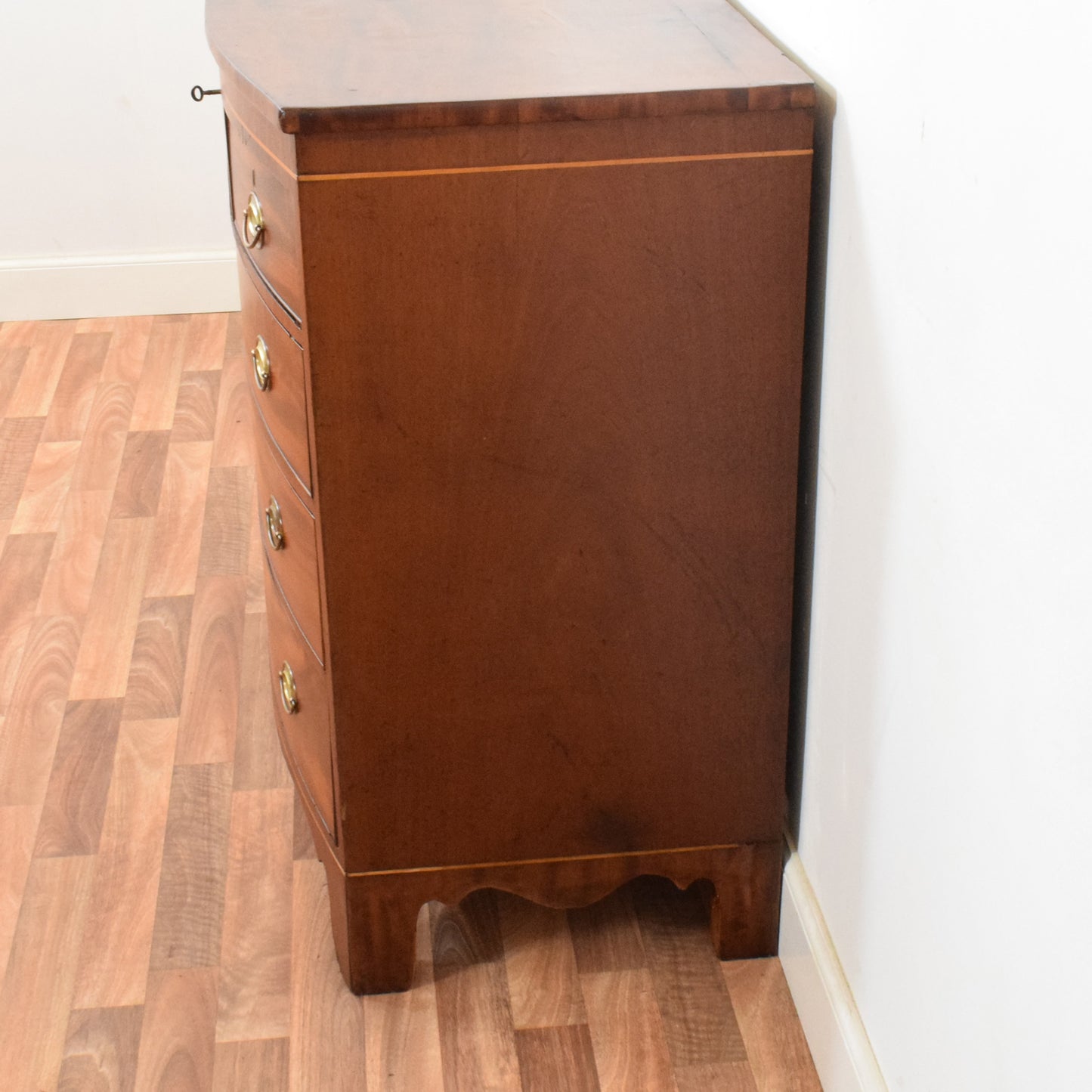 Rustic Bow Fronted Chest of Drawers