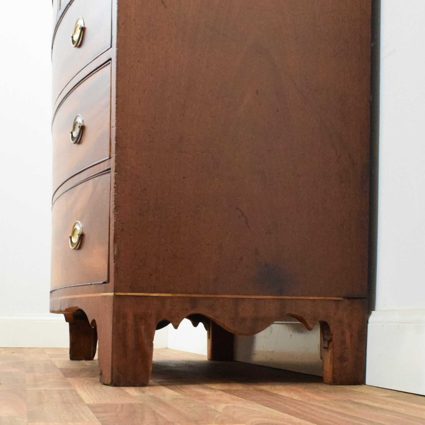 Rustic Bow Fronted Chest of Drawers