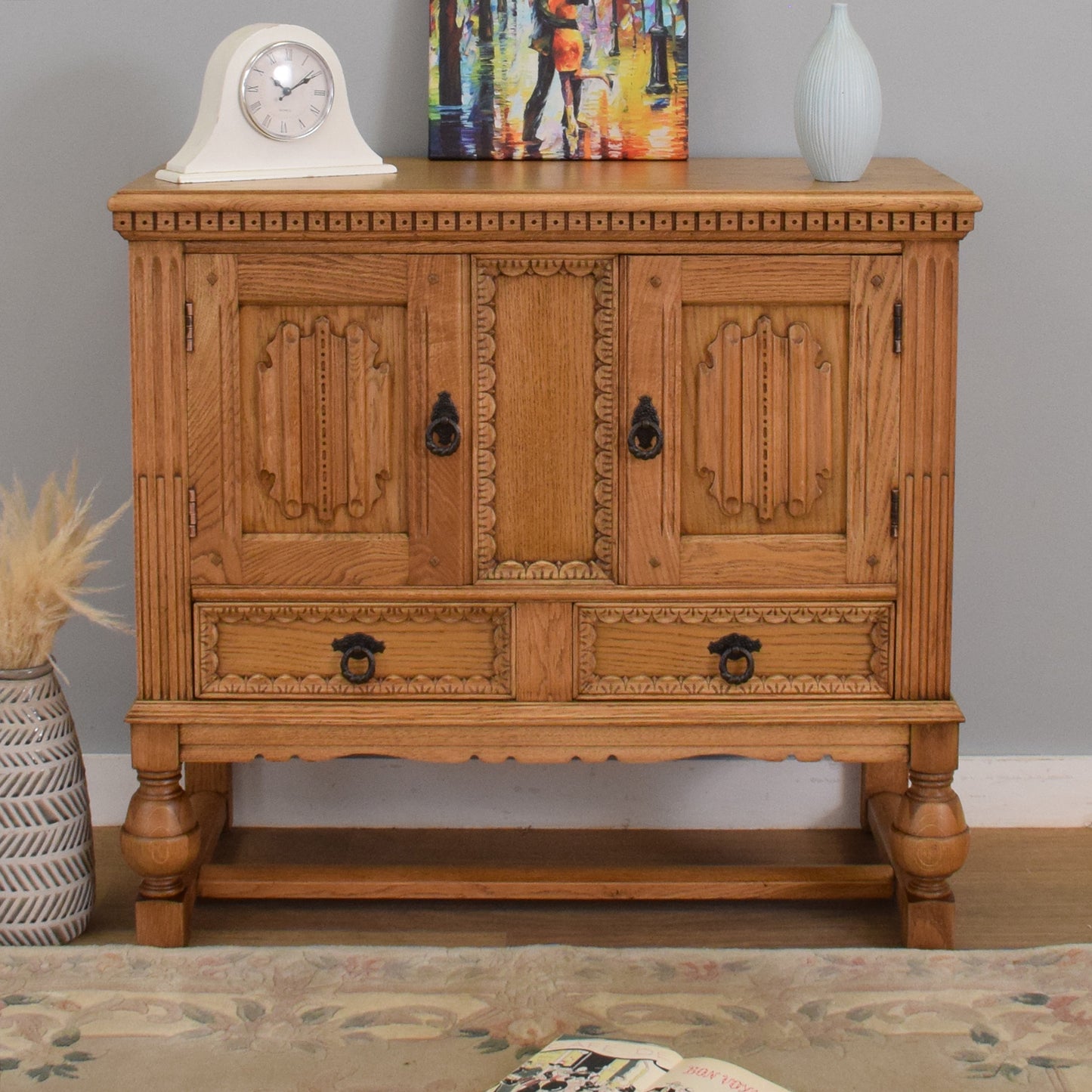 Carved Linenfold Sideboard