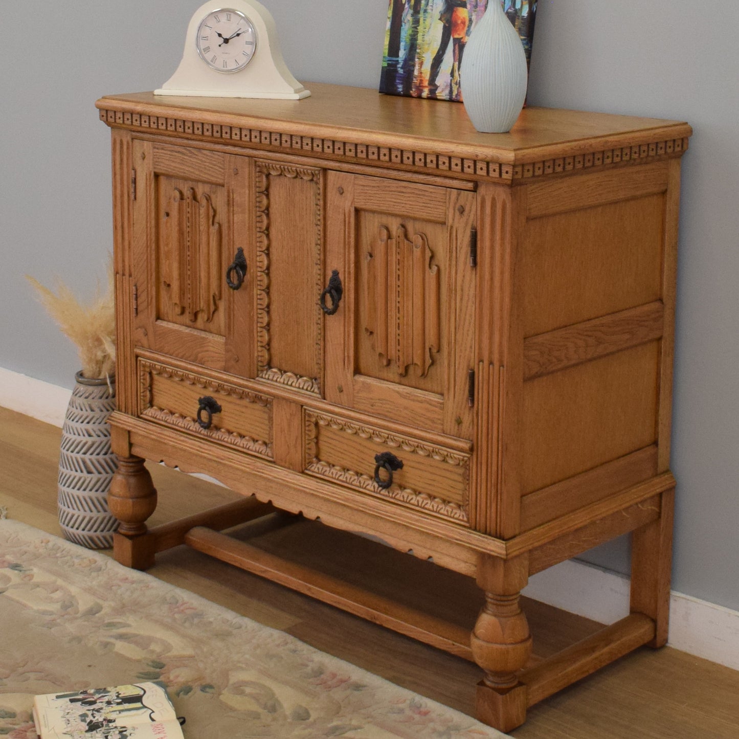 Carved Linenfold Sideboard