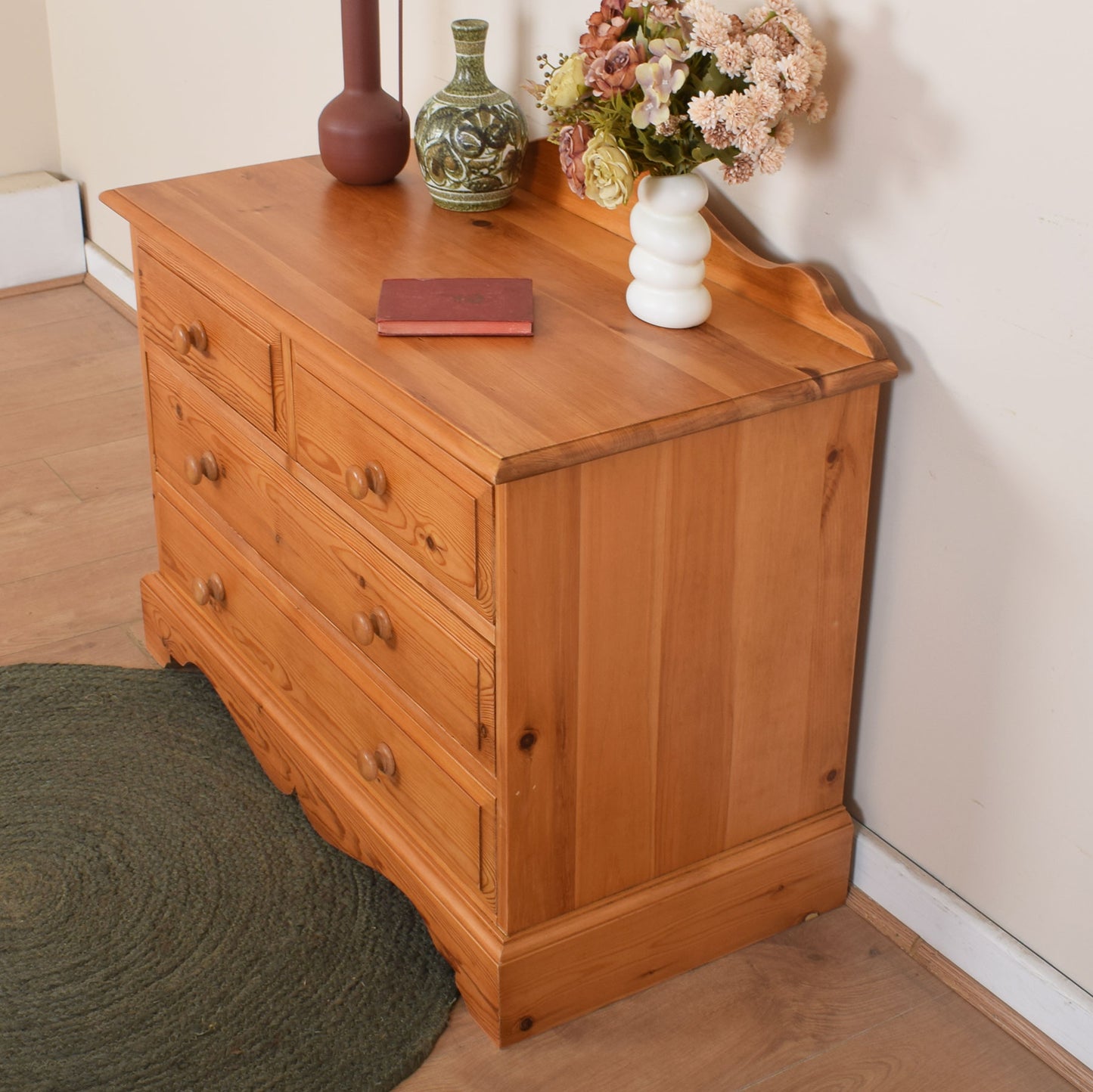 Low Pine Chest Of Drawers