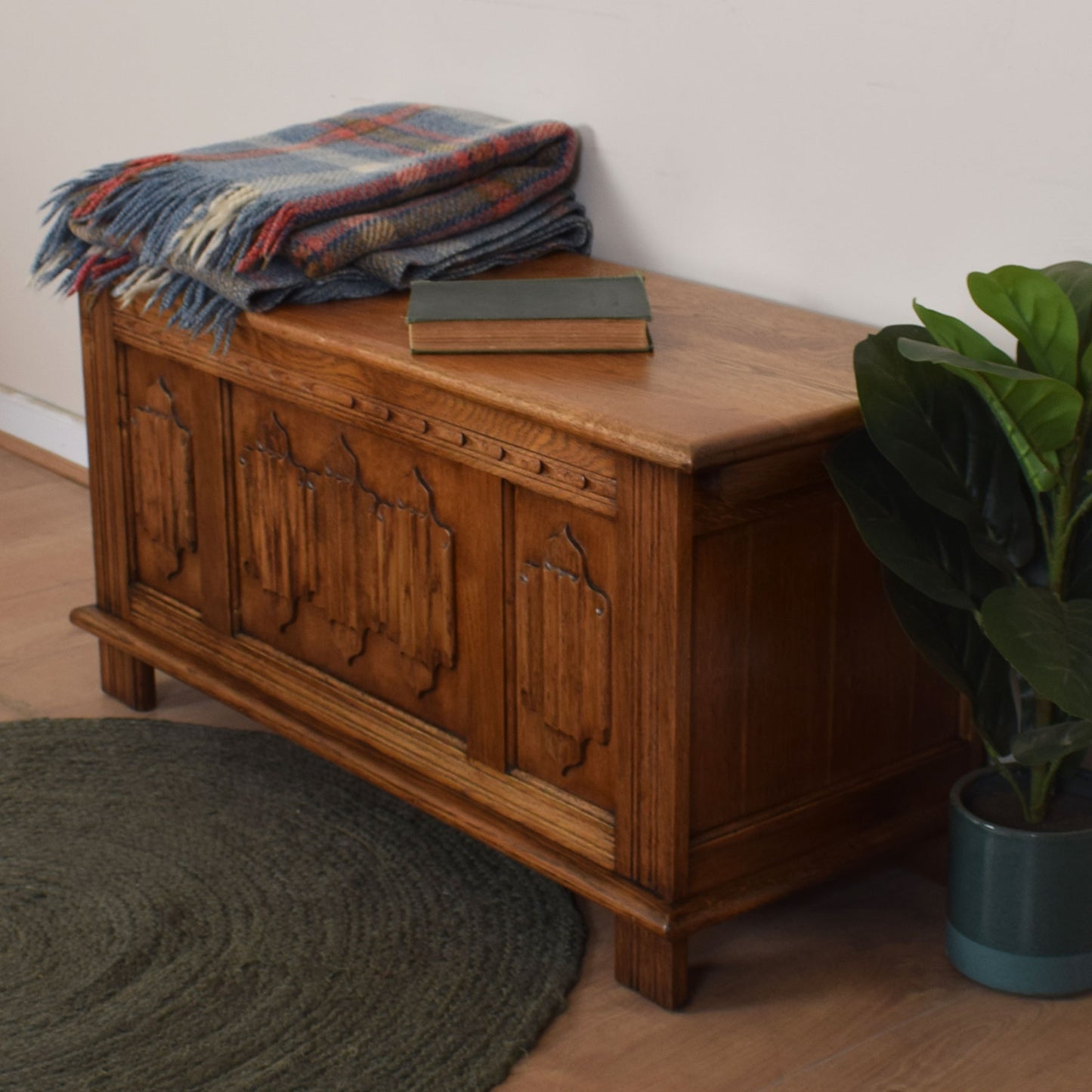 Restored Old Charm Oak Blanket Box