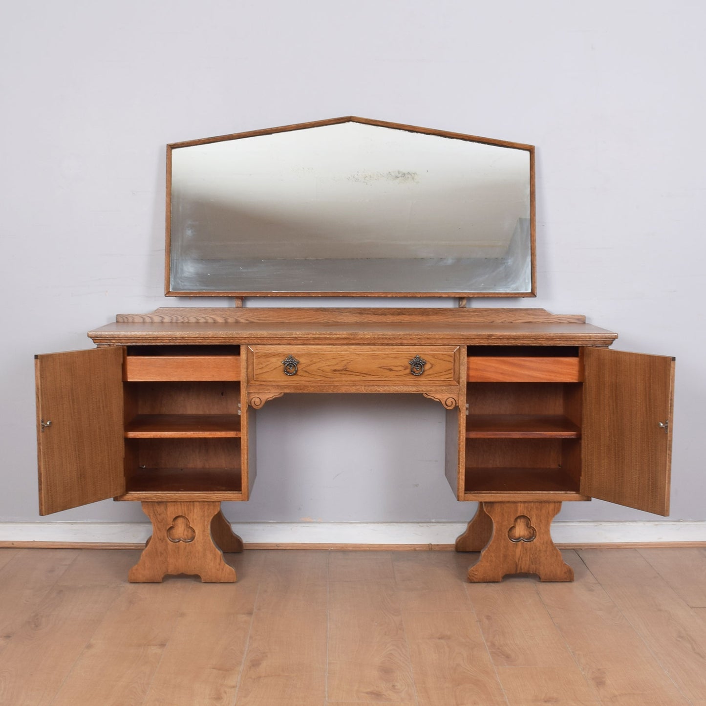 Oak Linenfold Dressing Table