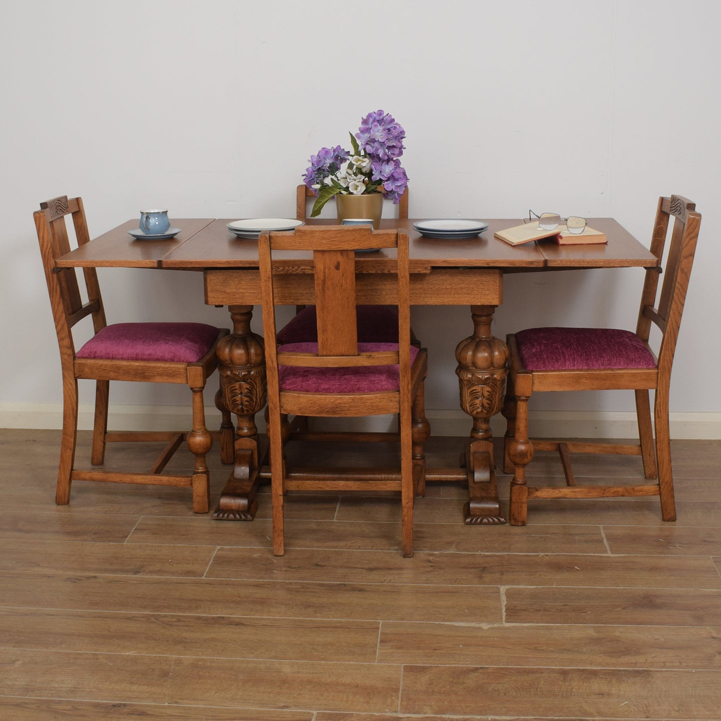 Draw Leaf Table & Four Chairs