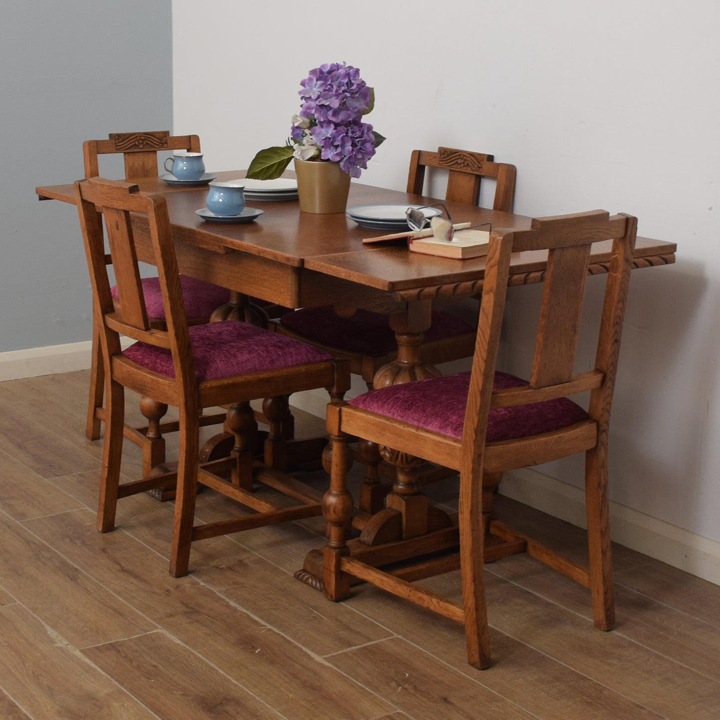 Draw Leaf Table & Four Chairs