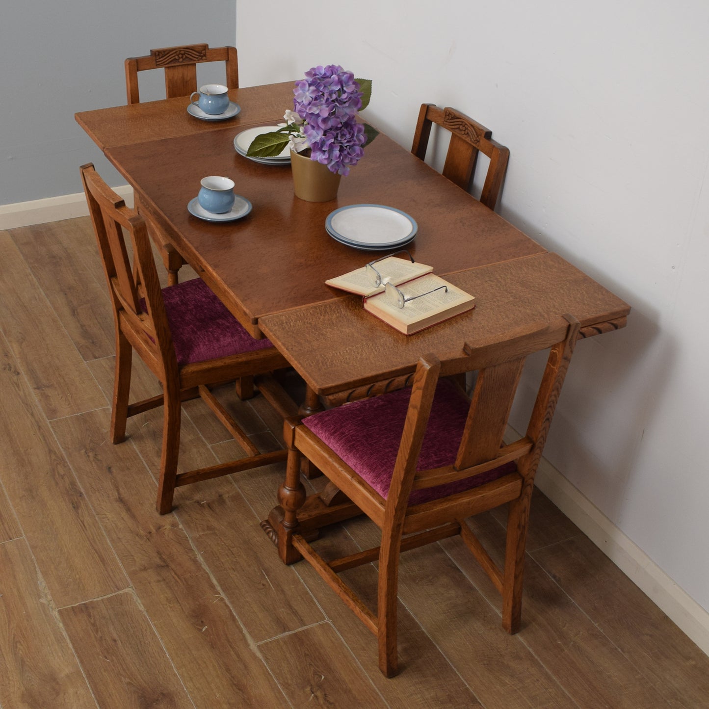 Draw Leaf Table & Four Chairs