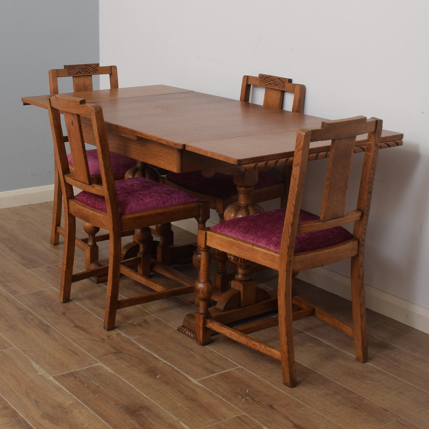 Draw Leaf Table & Four Chairs
