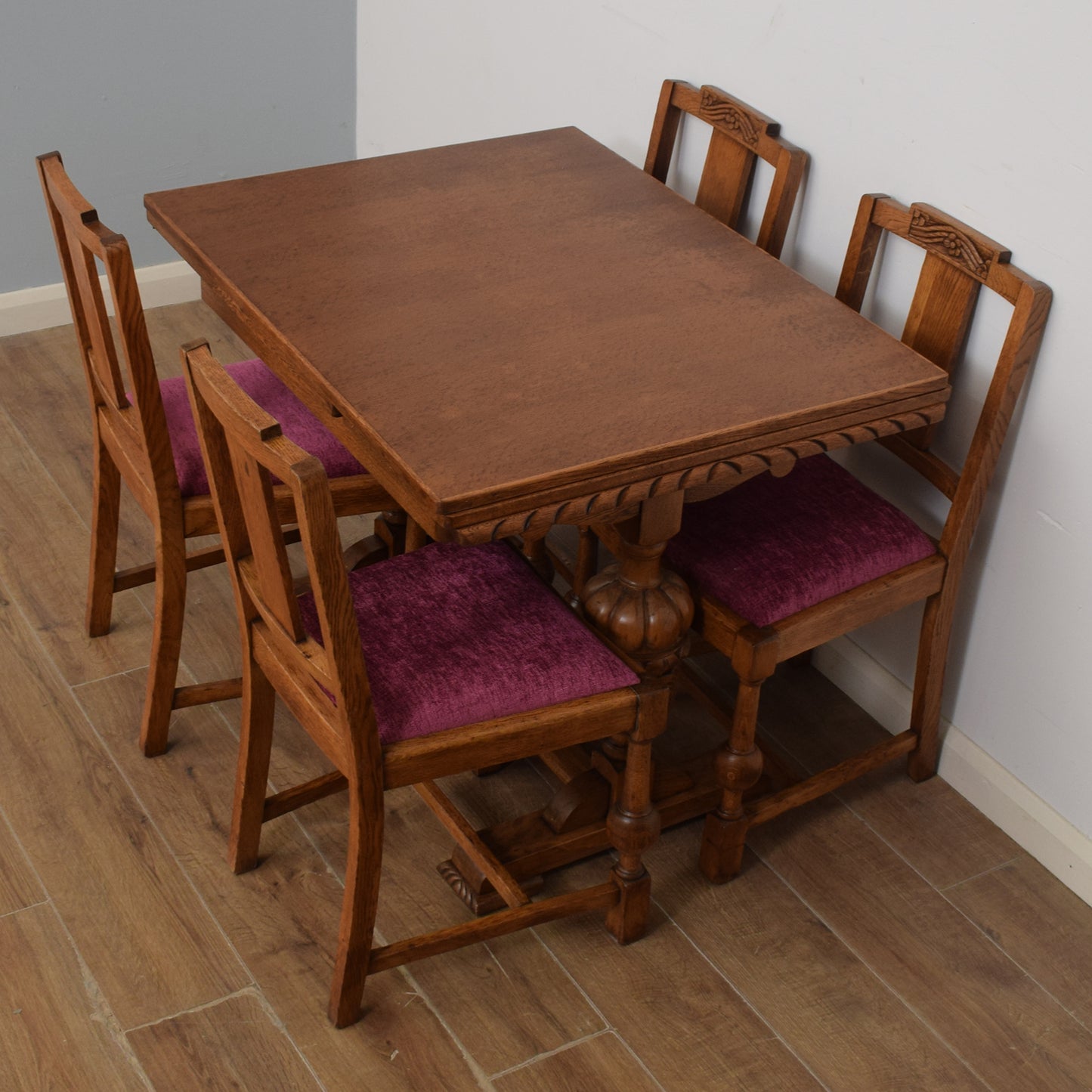 Draw Leaf Table & Four Chairs