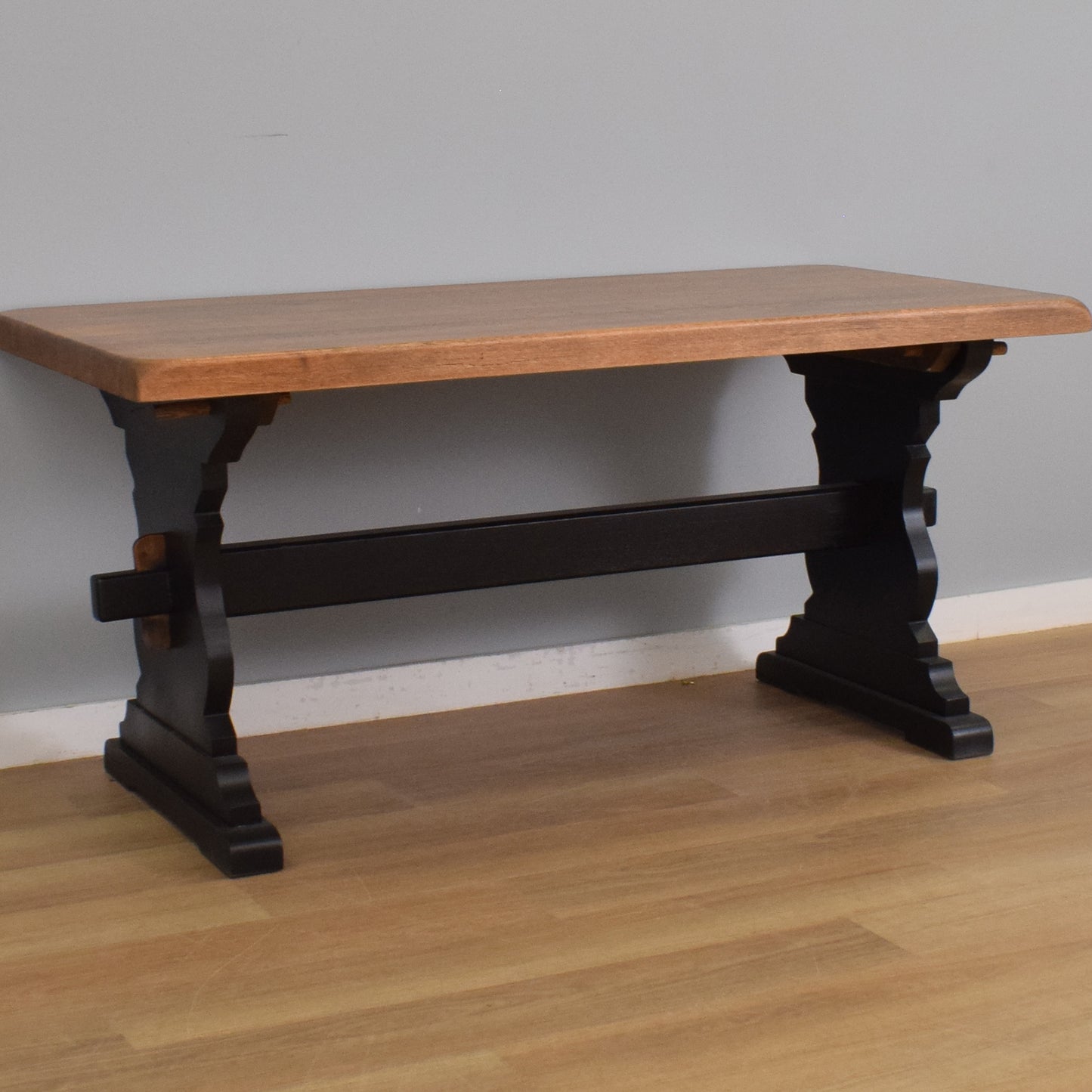 Painted Oak Table and Four Chairs