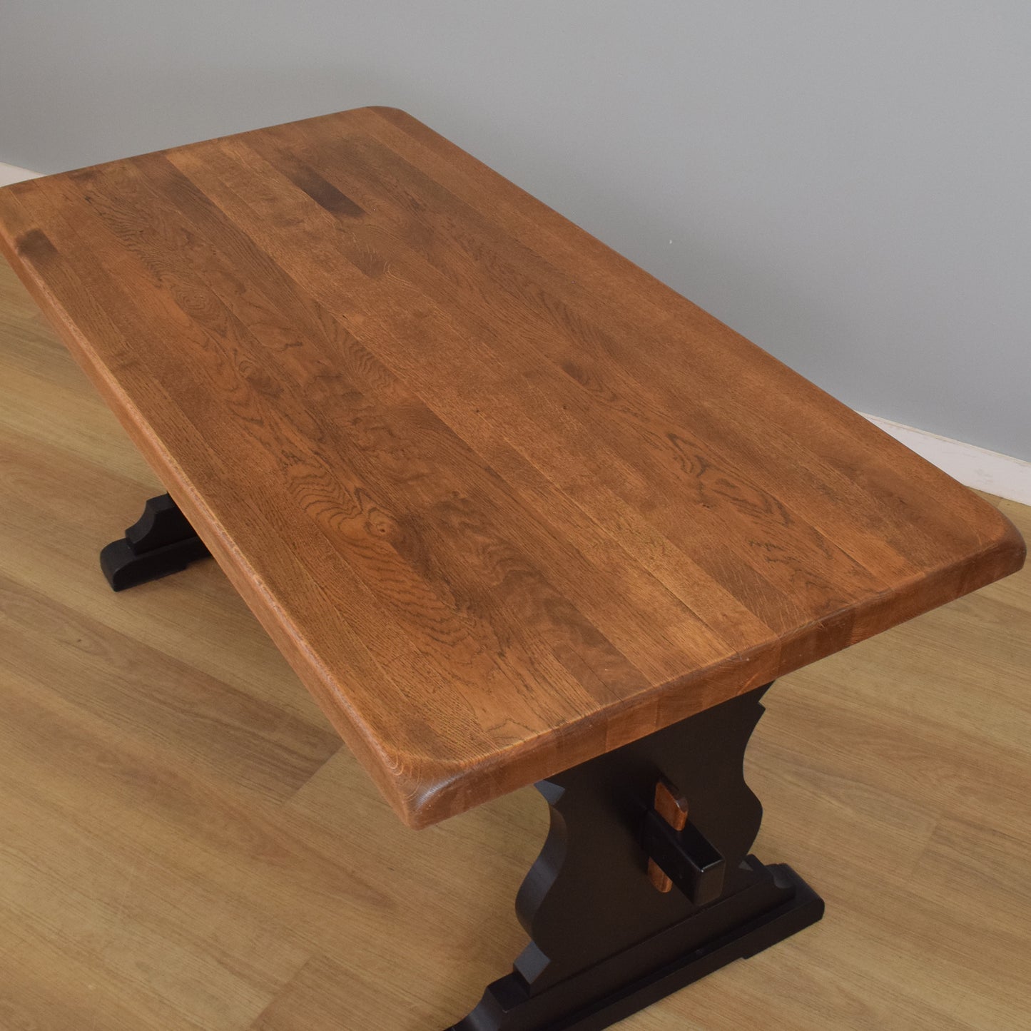 Painted Oak Table and Four Chairs