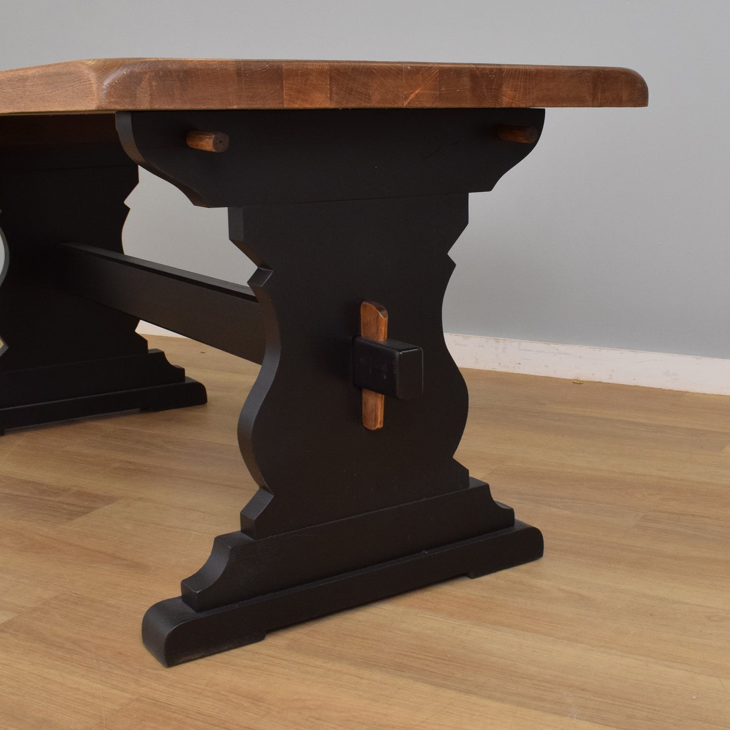 Painted Oak Table and Four Chairs