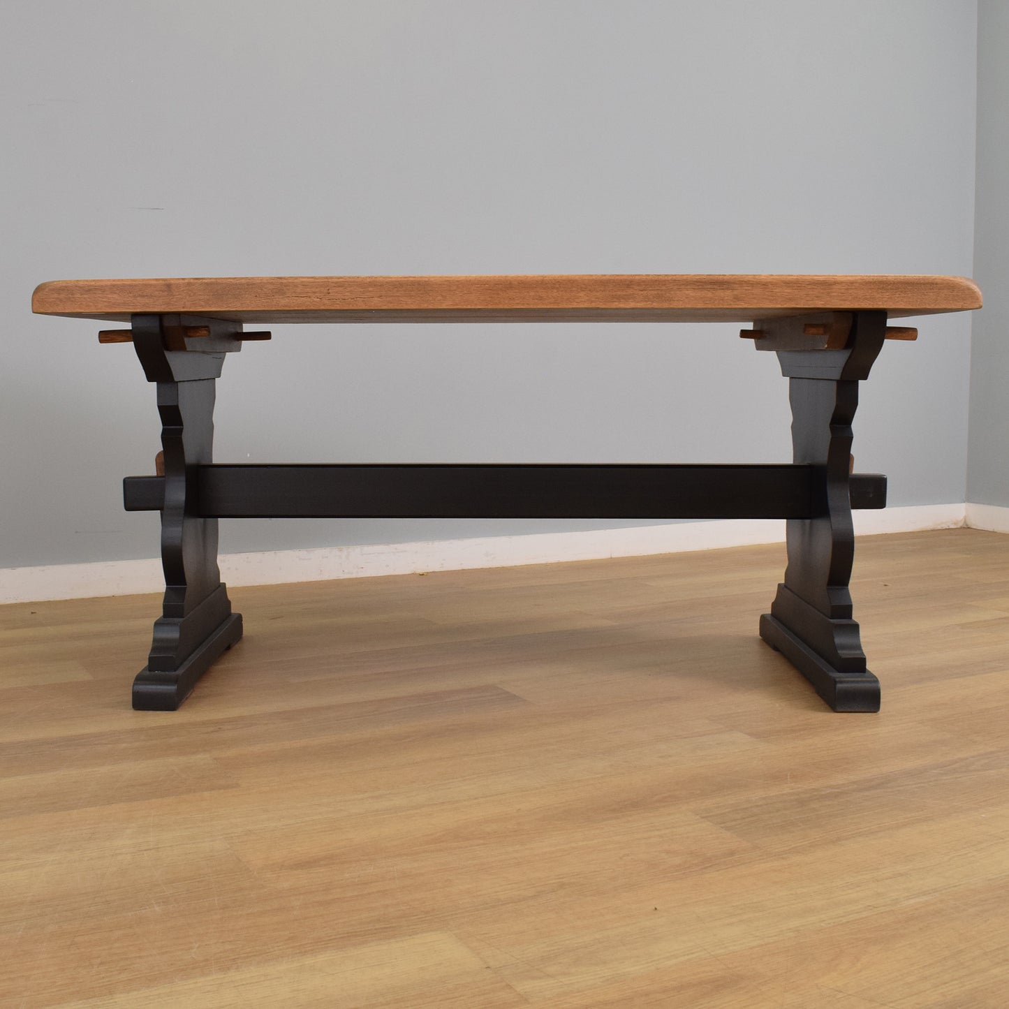 Painted Oak Table and Four Chairs