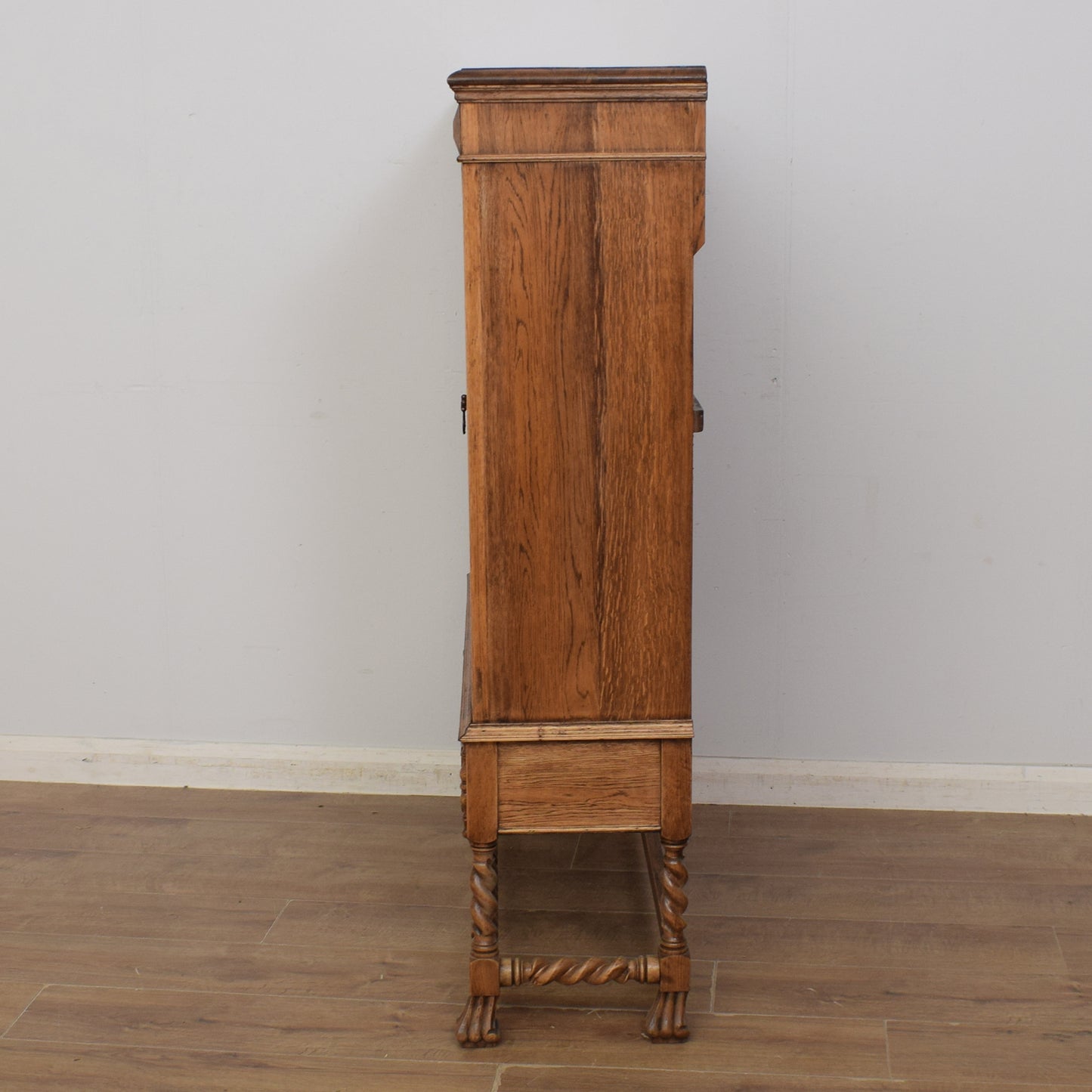 Carved Oak Glazed Cabinet