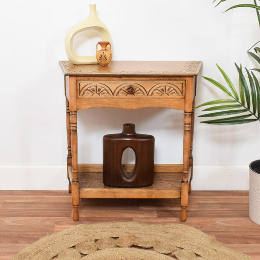 Carved Oak Console Table