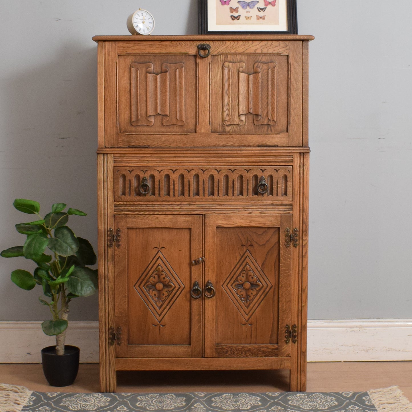 Jaycee Oak Drinks Cabinet