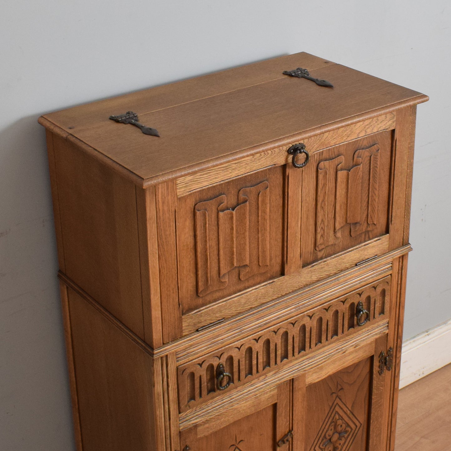 Jaycee Oak Drinks Cabinet