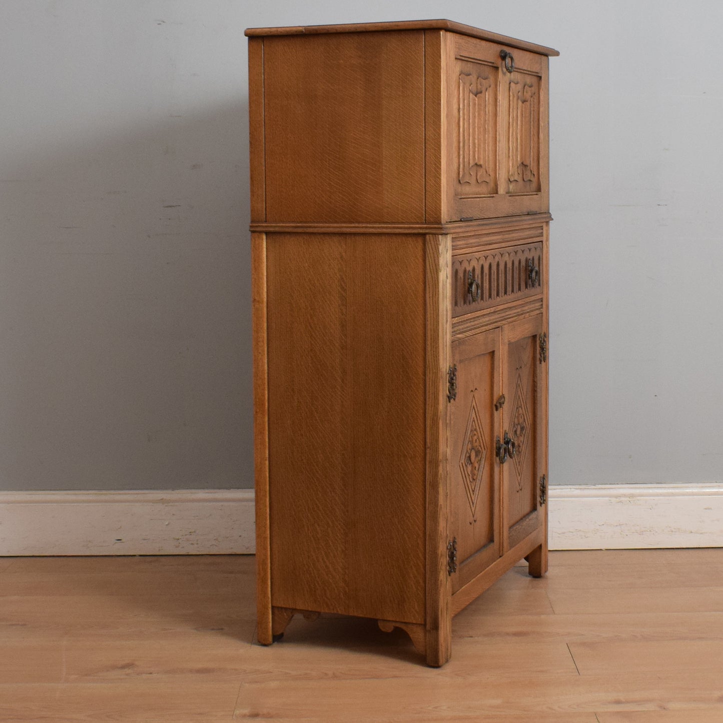 Jaycee Oak Drinks Cabinet